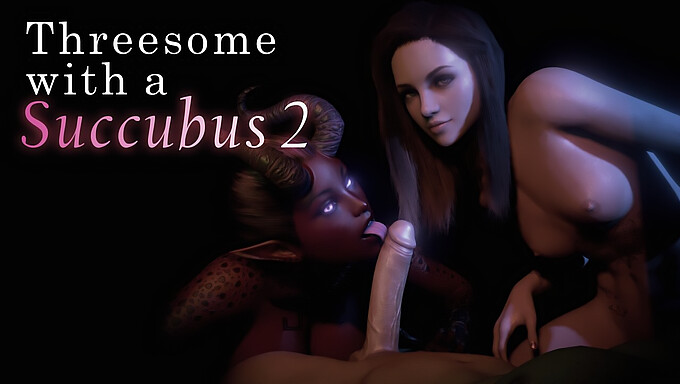 Animatie Trio Met Een Tiener Succubus, Deepthroat En Vrouwelijke Ejaculatie